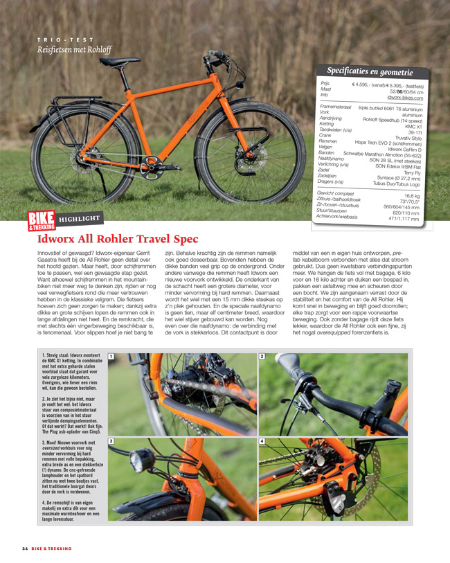 Test idworx All Rohler ‘travel spec’: <br />„Reisfietsen met Rohloff – Supertrio: Idworx vs Koga vs Santos“